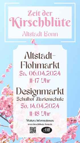 Haustürflohmarkt Altstadt Bonn 2024 - Kirschbluete Bonn Motiv 
